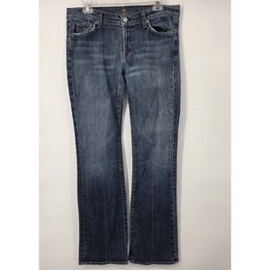 7 For All Mankind Jeans Women 32x33 Blue Medium Wash Bootcut Flare Leg Low Rise